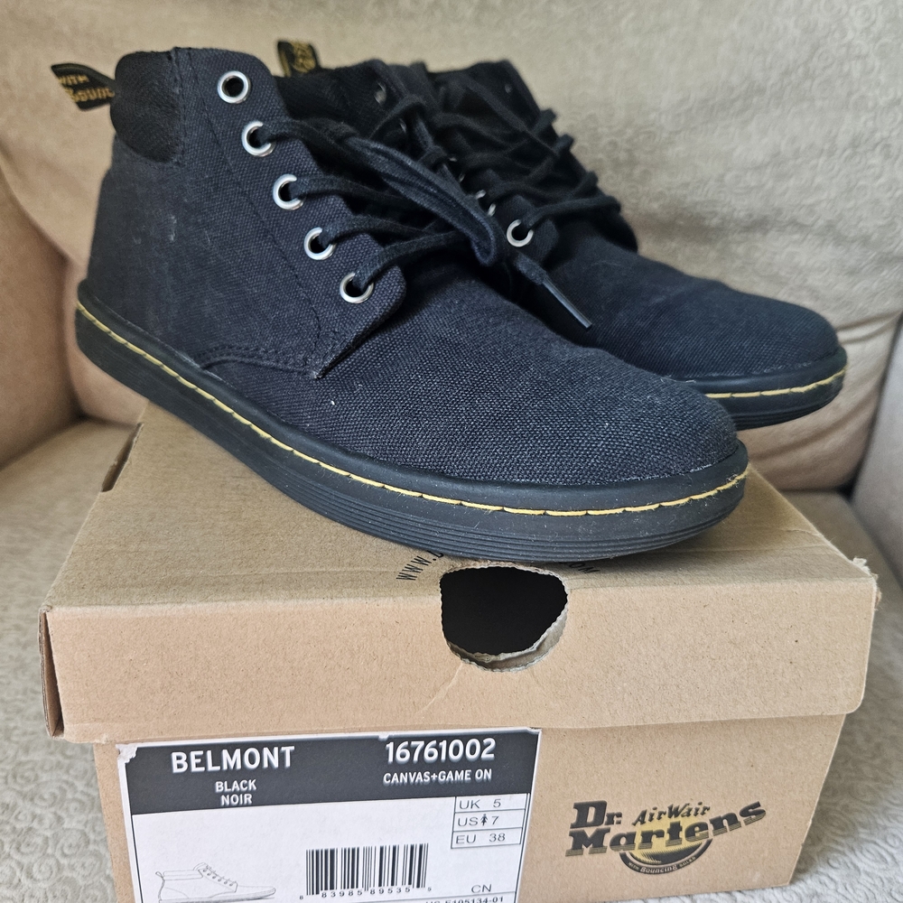 Dr. Martens Black Canvas Ankle Boots